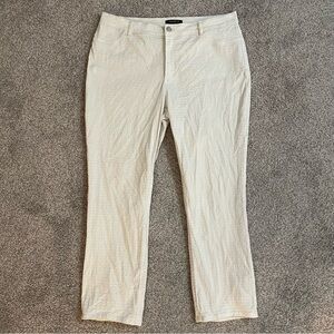 Lafayette 148 New York Women's Size 14 Textured White 36 x 27 Dress Pants